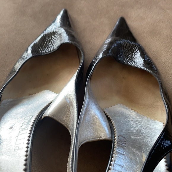 🤩host Pick🤩 Putti Oro Vero Cuoio Patent Leather Euro Thin Heel Slingback - Picture 5 of 7